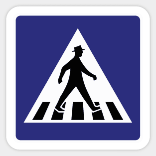 German Pedestrian Crosswalk Man with Hat Berlin Sign Sticker